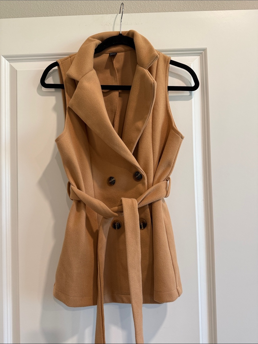 Double breasted Vest with tie Sleveless jacket sz s